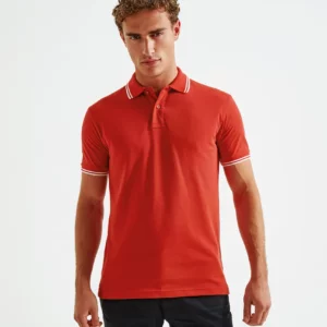 polo passepoilé coupe classique homme col contrasté