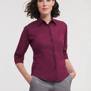 chemise ajustée femme manches 3/4